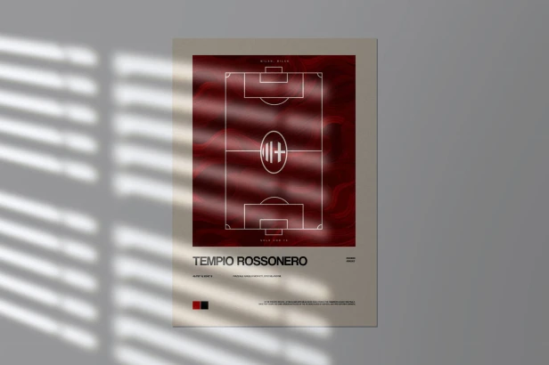 Plakat „Tempio Rossonero – Świątynia Mediolanu”