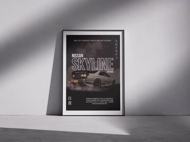 Plakat „Nissan Skyline GTR R34"